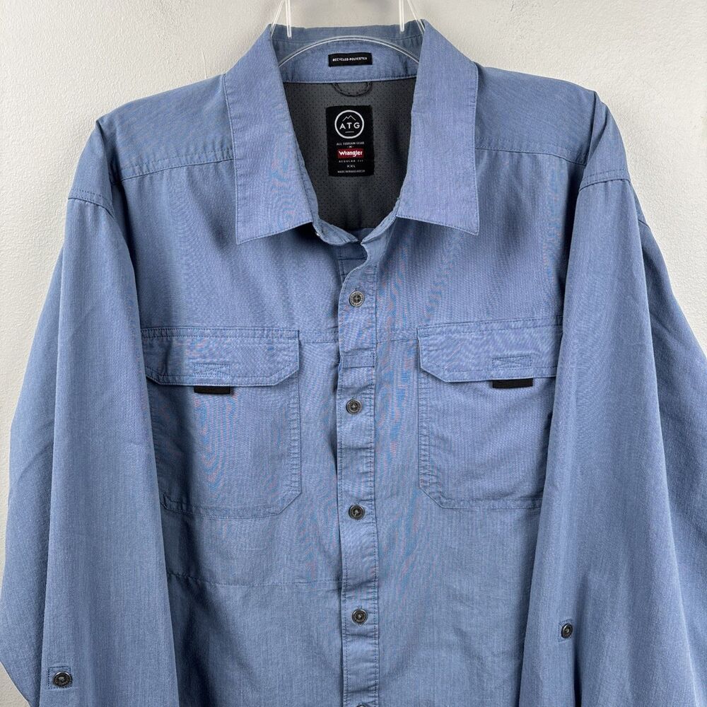 ATG Wrangler XXL Shirt Men’s All Terrain gear Blue Fishing Regular Fit Outdoor